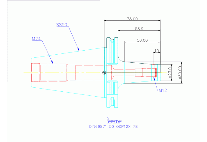 DIN69871 50 ODP12X 78