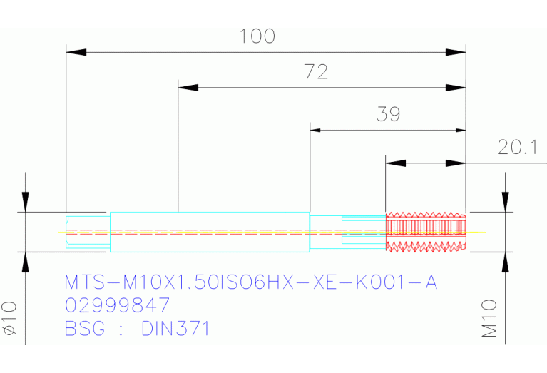 MTS-M10X1.50ISO6HX-XE-K001-A