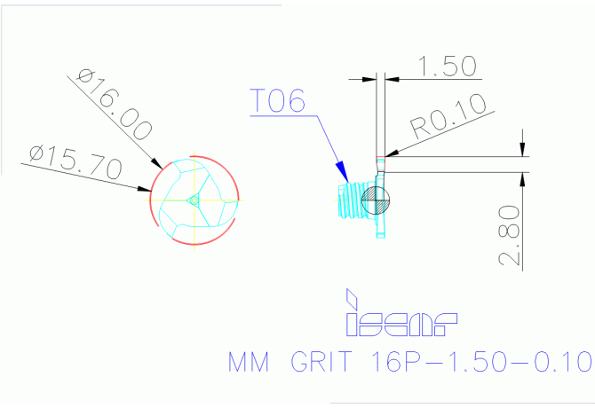 MM GRIT 16P-1.50-0.10 IC528