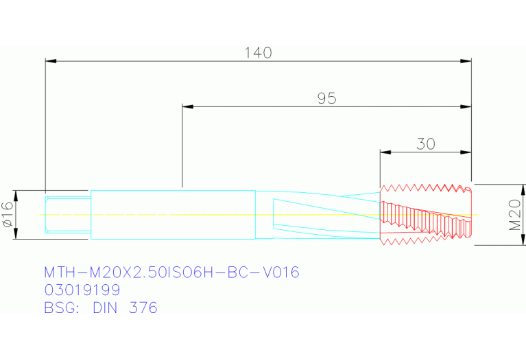MTH-M20X2.50ISO6H-BC-V016