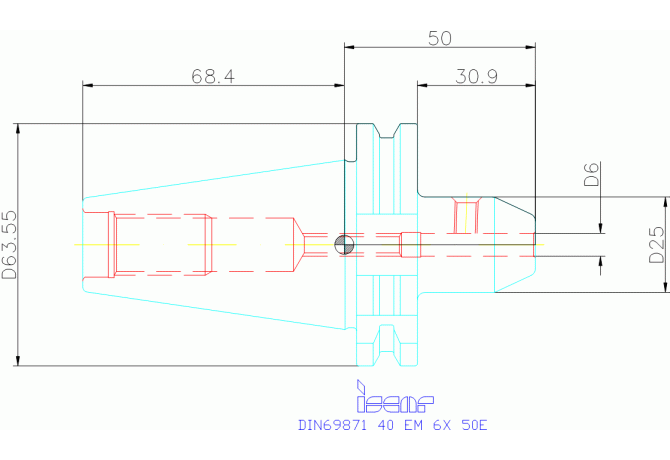 DIN69871 40 EM 6X 50E