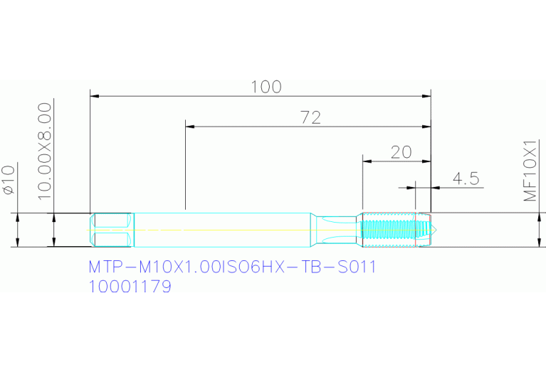 MTP-M10X1.00ISO6HX-TB-S011