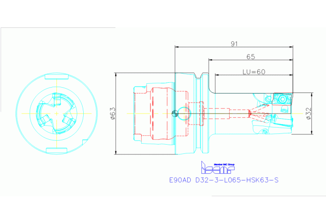 E90AD D32-3-L065-HSK63-S