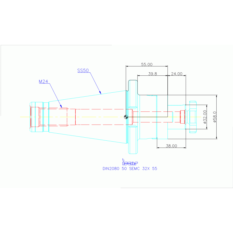 DIN2080 50 SEMC 32X 55