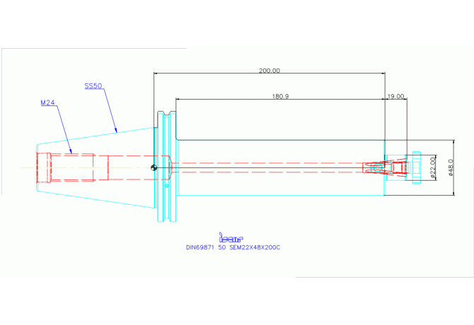 DIN69871 50 SEM22X48X200C