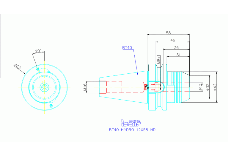BT40 HYDRO 12X58 HD