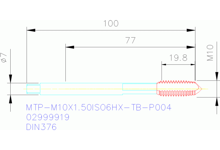 MTP-M10X1.50ISO6HX-TB-P004
