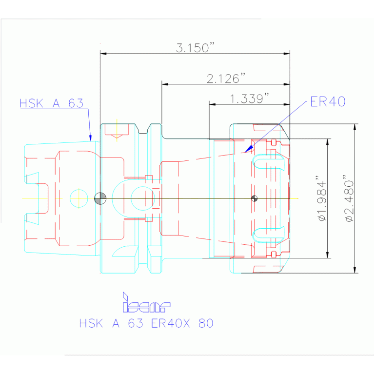HSK A63 ER40X 80