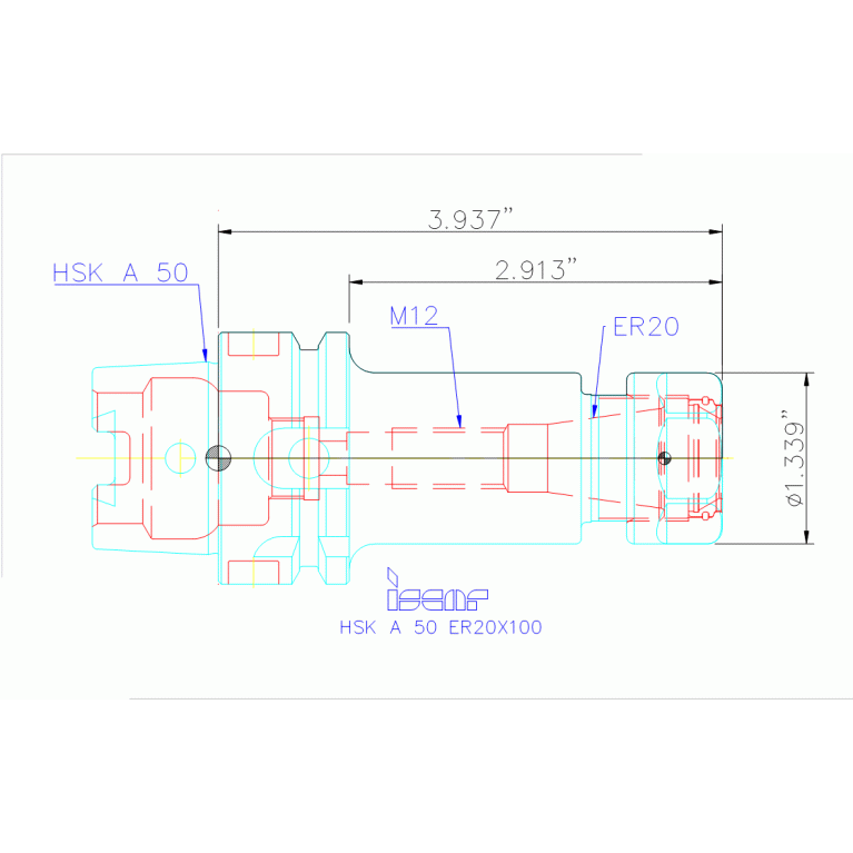 HSK A50 ER20X100