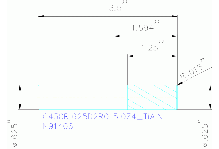 C430R.625D2R015.0Z4 TIALN
