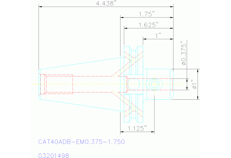 CAT40ADB-EM0.375-1.750