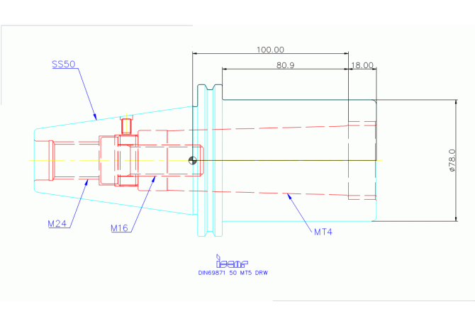 DIN69871 50 MT5 DRW