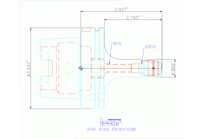 HSK A100 ER16X100M