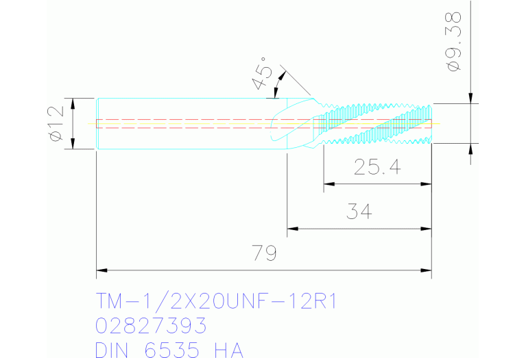 TM-1/2X20UNF-12R1