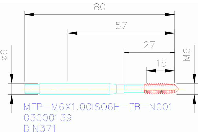 MTP-M6X1.00ISO6H-TB-N001