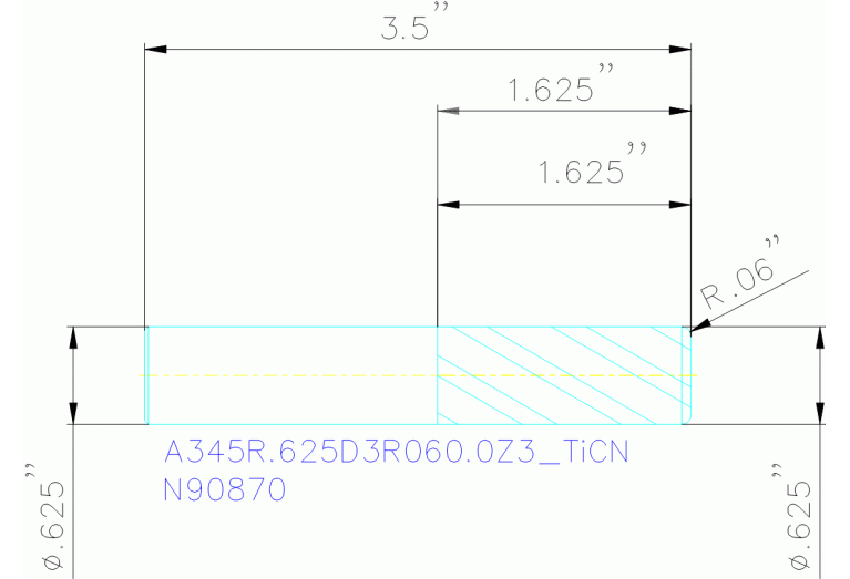 A345R.625D3R060.0Z3 TICN