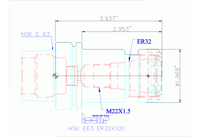 HSK E63 ER32X100