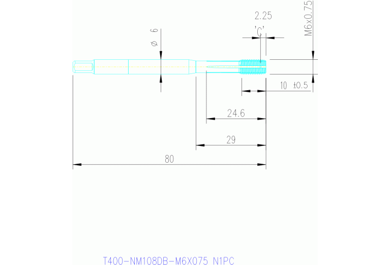 T400-NM108DB-M6X075 N1PC