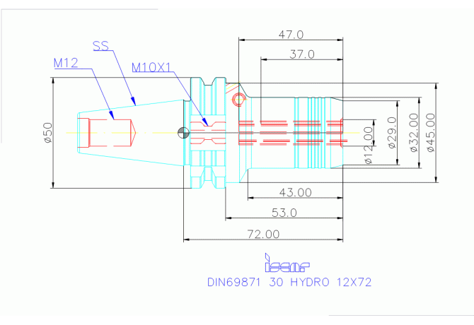 DIN69871 30 HYDRO 12X72