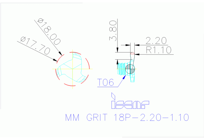 MM GRIT 18P-2.20-1.10 IC528