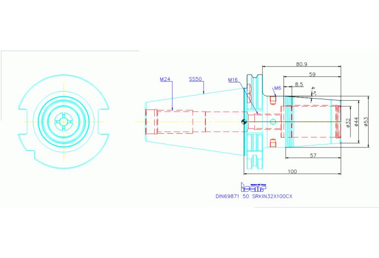 DIN69871 50 SRKIN32X100CX