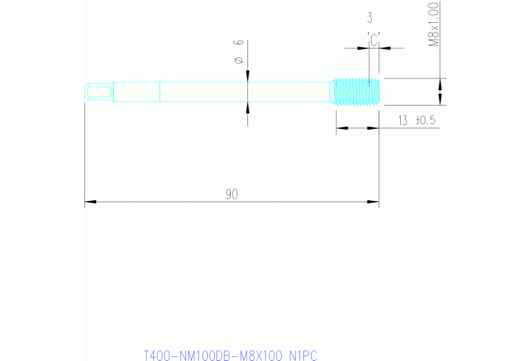 T400-NM100DB-M8X100 N1PC
