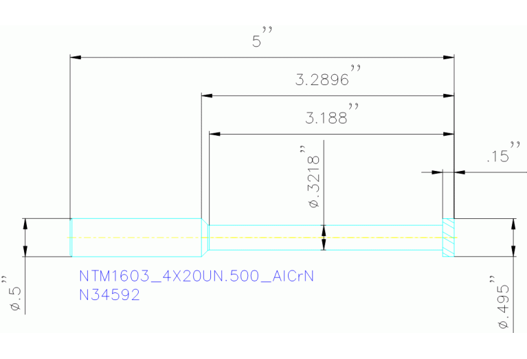 NTM1603/4X20UN.500 ALCRN