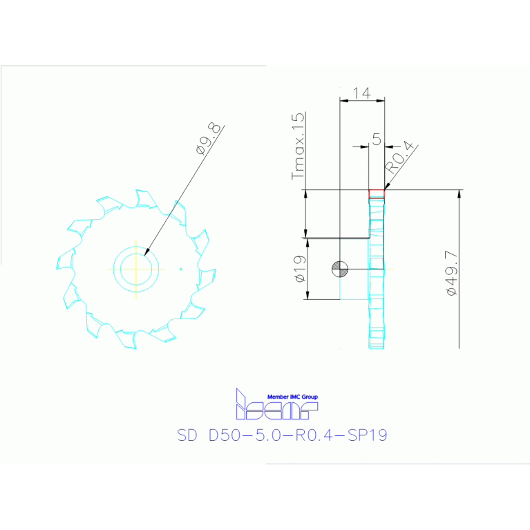 SD D50-5.0-R0.4-SP19 IC908