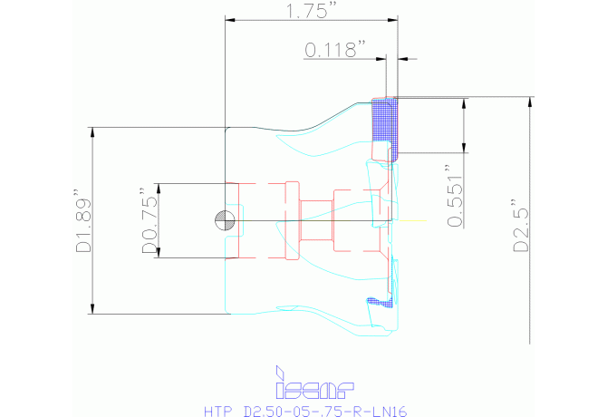 HTP D2.50-05-.75-R-LN16