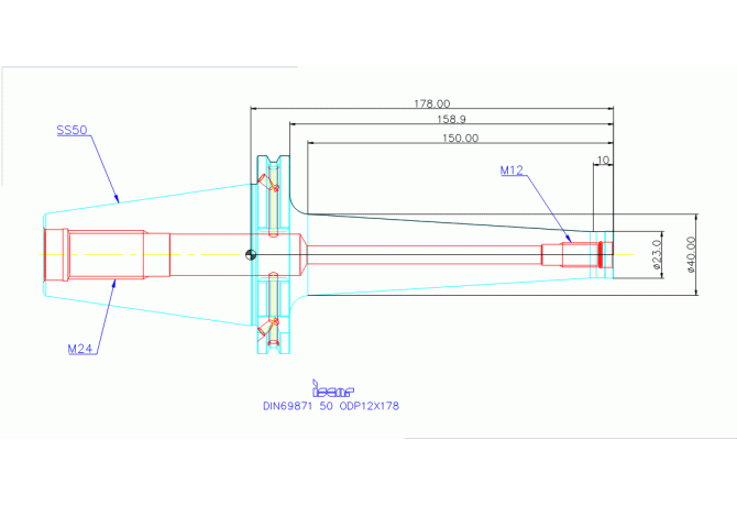 DIN69871 50 ODP12X178