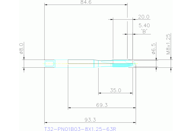 T32-PN01B03-8X1.25-63R