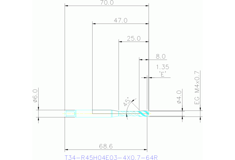T34-R45H04E03-4X0.7-64R