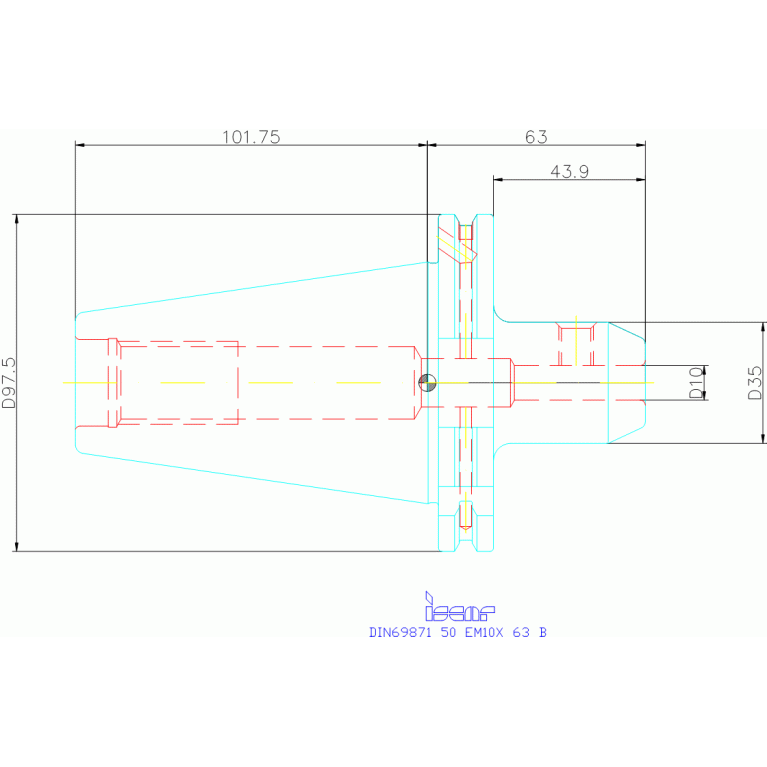 DIN69871 50 EM10X 63 B