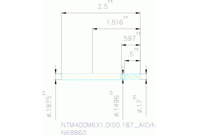 NTM400M6X1.0ISO.187 ALCRN