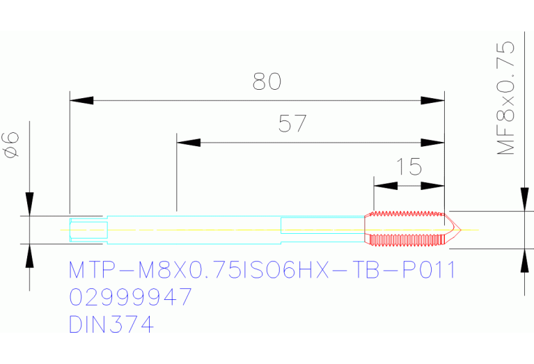 MTP-M8X0.75ISO6HX-TB-P011