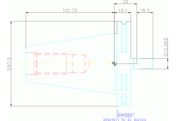 DIN69871 50 DC B12X26