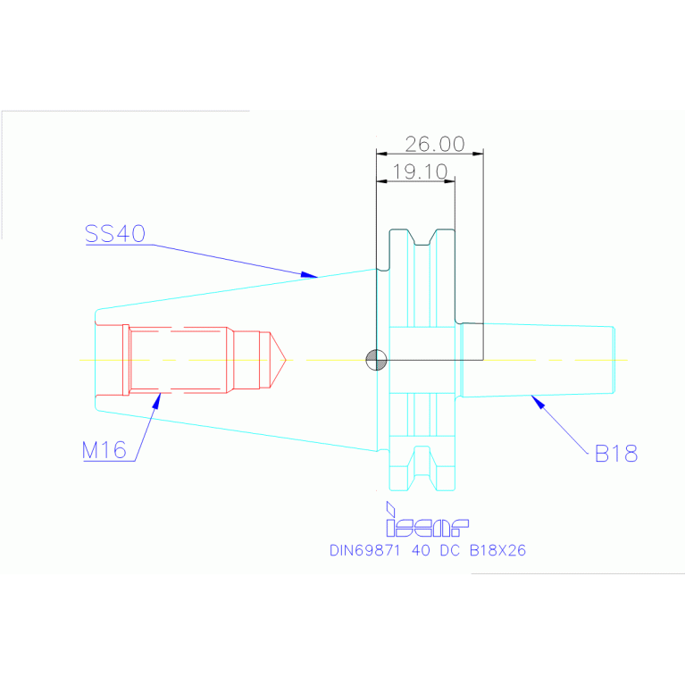 DIN69871 40 DC B18X26