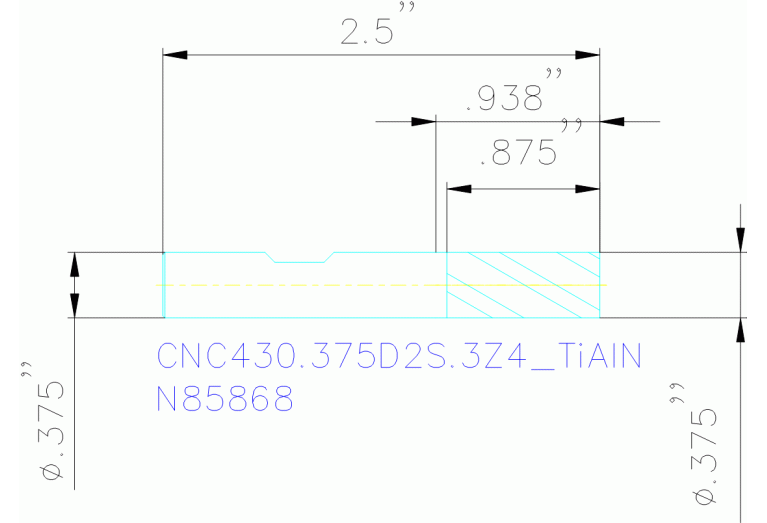CNC430.375D2S.3Z4 TIALN