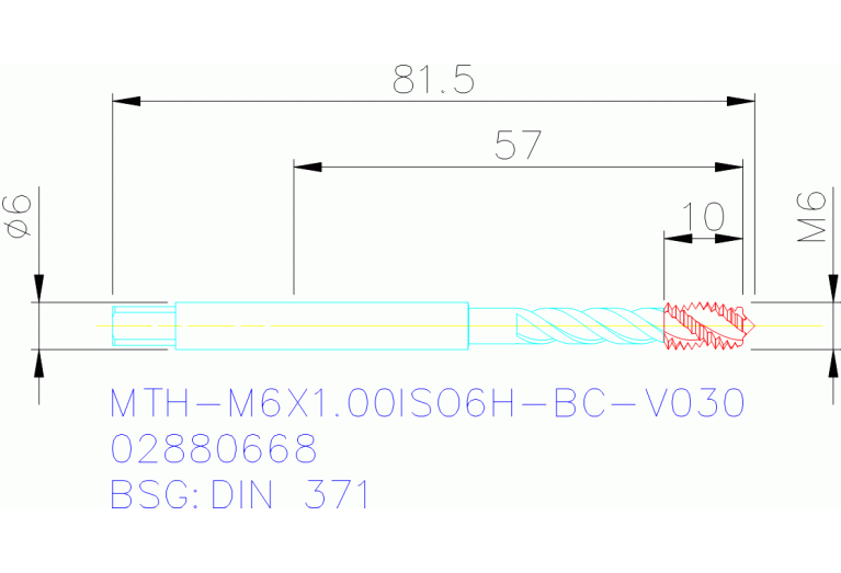MTH-M6X1.00ISO6H-BC-V030