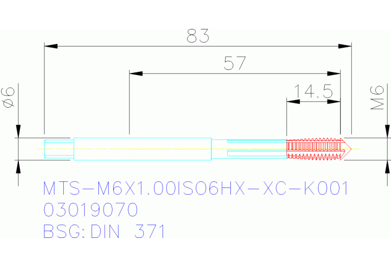 MTS-M6X1.00ISO6HX-XC-K001