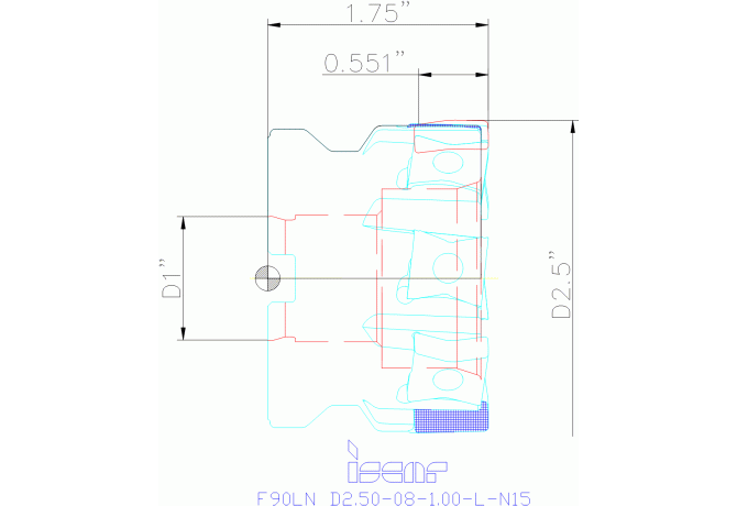 F90LN D2.50-08-1.00-L-N15