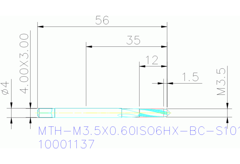 MTH-M3.5X0.60ISO6HX-BC-S101