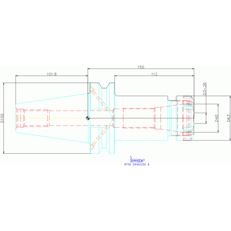 BT50 ER40X150 B