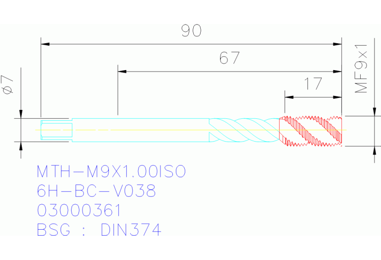 MTH-M9X1.00ISO6H-BC-V038