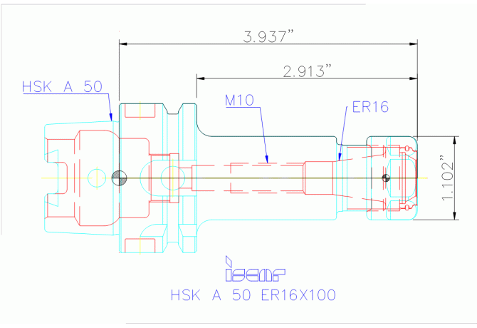 HSK A50 ER16X100