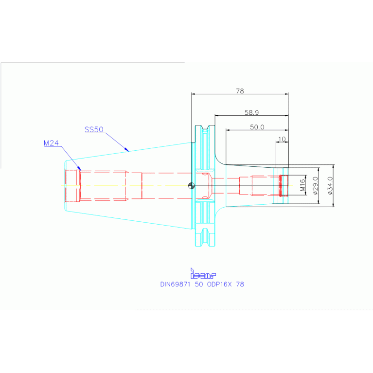 DIN69871 50 ODP16X 78