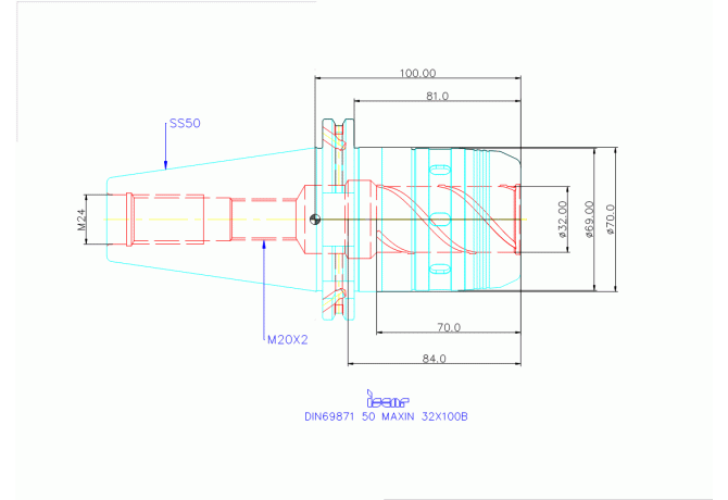 DIN69871 50 MAXIN 32X100B