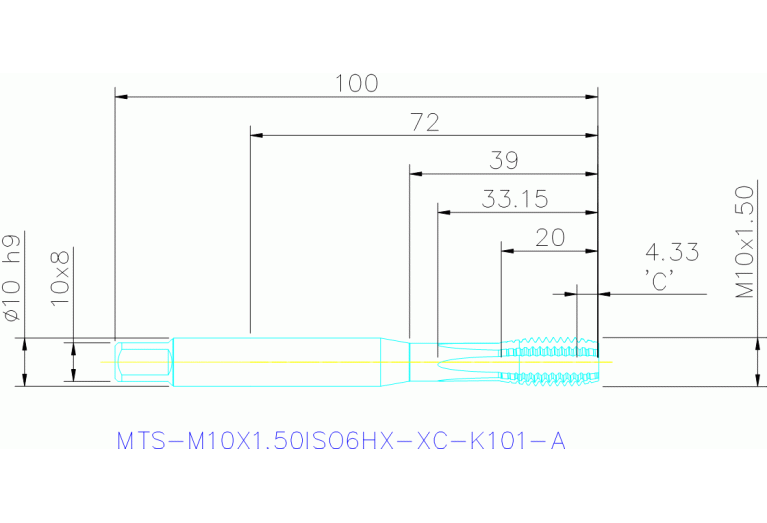 MTS-M10X1.50ISO6HX-XC-K101-A