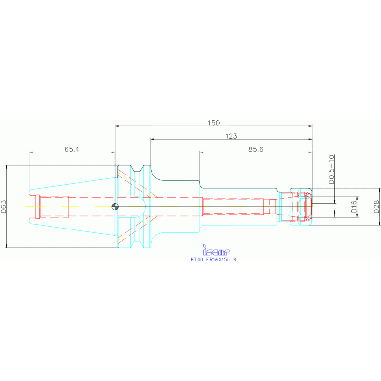 BT40 ER16X150 B
