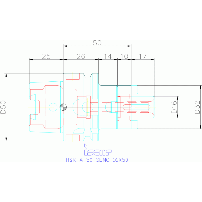 HSK A 50 SEMC 16X50